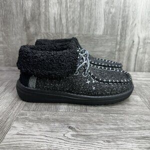 Hey Dude Wendy Fold Kids size 2 Brushed Cozy Slip On Shoes